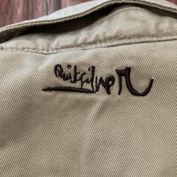 2T quilted khaki Quicksilver zip up jacket with flannel liner. Very gently used - Picture 7 of 7